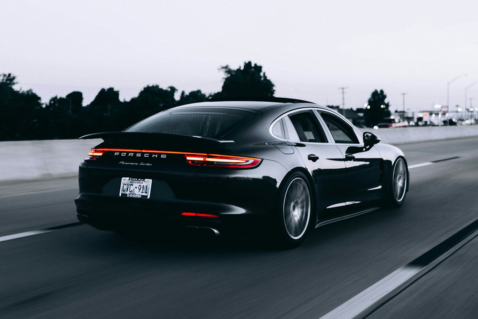 Black sedan on the road to LAX